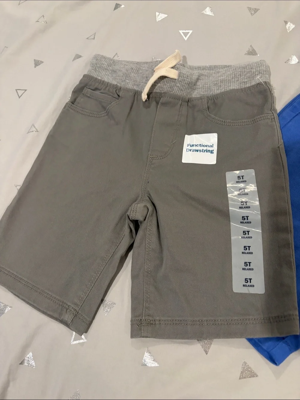 Set of 2 Kids Elastic-Waist Casual Shorts - Gray & Blue